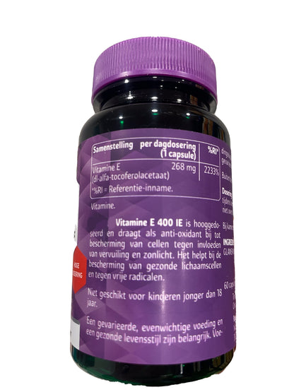 Vitamin E-400 Kapseln – 60 Kapseln – hochdosiert