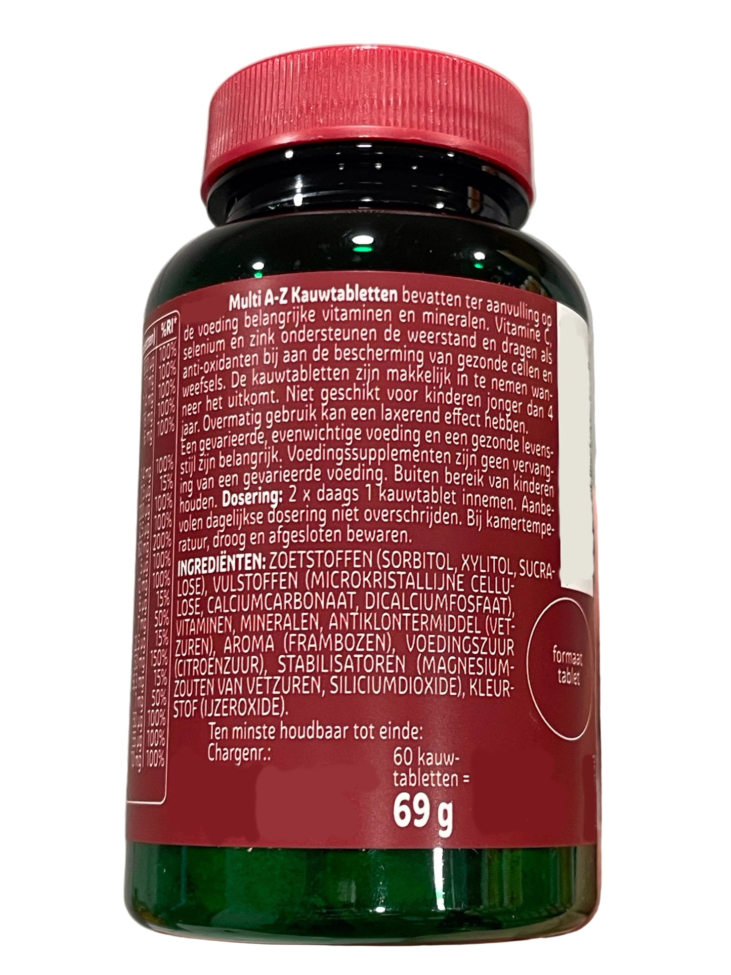 Multi A-Z Kautabletten mit Himbeergeschmack – 60 Kautabletten -