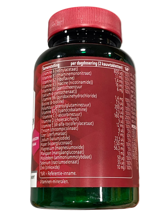 Multi A-Z Kautabletten mit Himbeergeschmack – 60 Kautabletten -