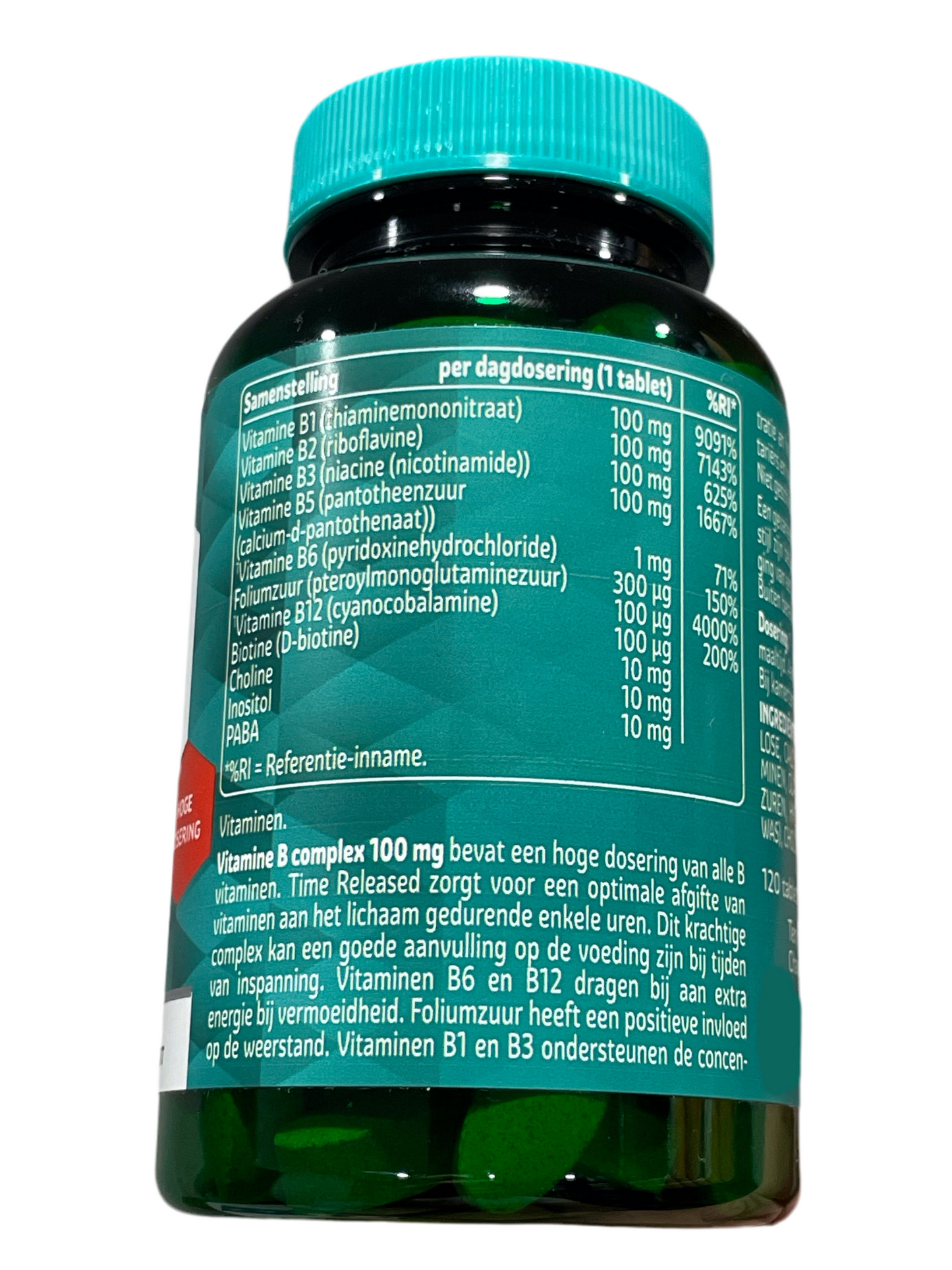 Vitamin B-100 Komplex Tabletten - 120 Tabletten - hochdosiert - Time Released