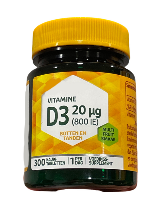 Vitamin D3 20 µg (mcg)(800 IE) Tabletten- 300 Tabletten -